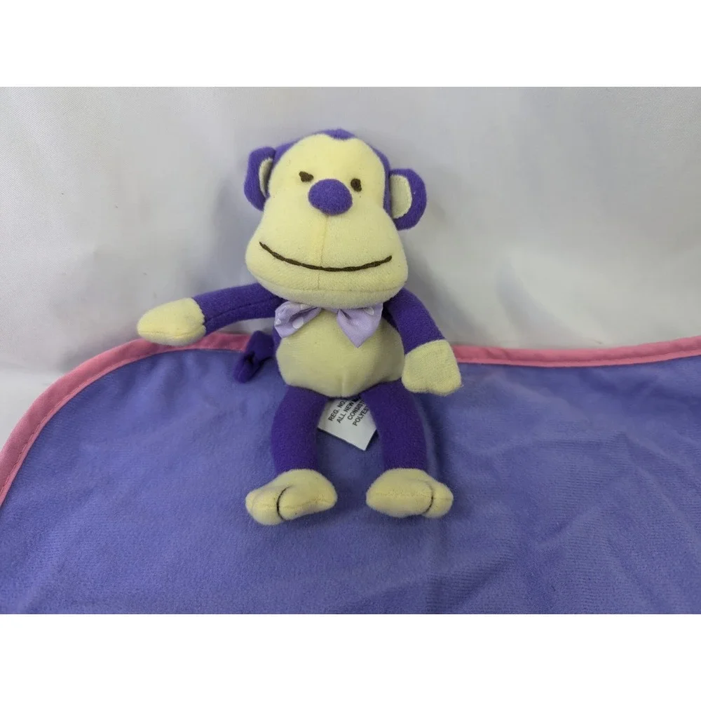 Berenguer Doll Purple Monkey Octopus Plush Lovey Security Blanket‎ 12x11 Inch